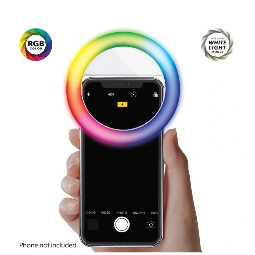 Clip-on LED Selfie Light with Built-in Rechargeable Battery